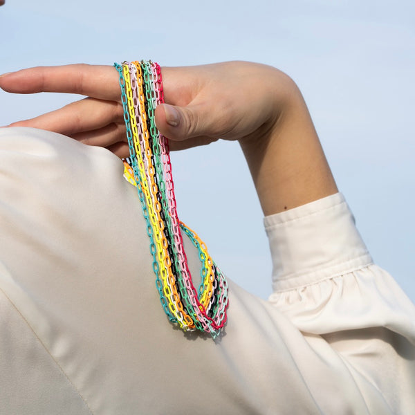 Color Paper Clip Chain Necklace