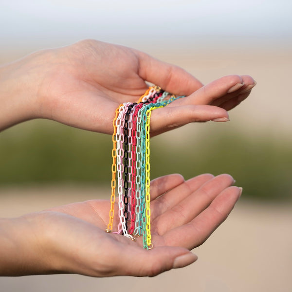 Color Paper Clip Bracelets