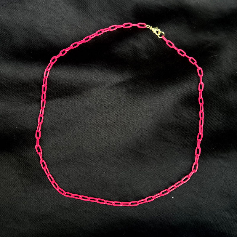 Color Paper Clip Chain Necklace