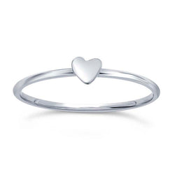 Silver Heart Stack Ring