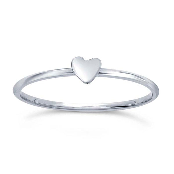 Silver Heart Stack Ring