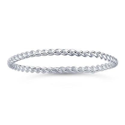 Silver Twist Stack Ring