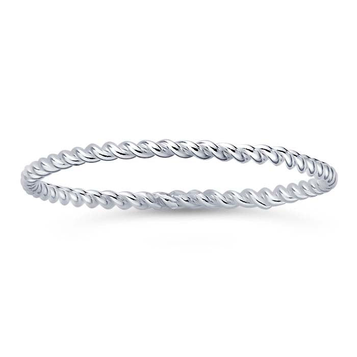 Silver Twist Stack Ring