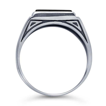 Sterling Silver Black Onyx Signet Ring