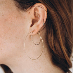 Thin Gold Hammered Hoops 29-65 mm