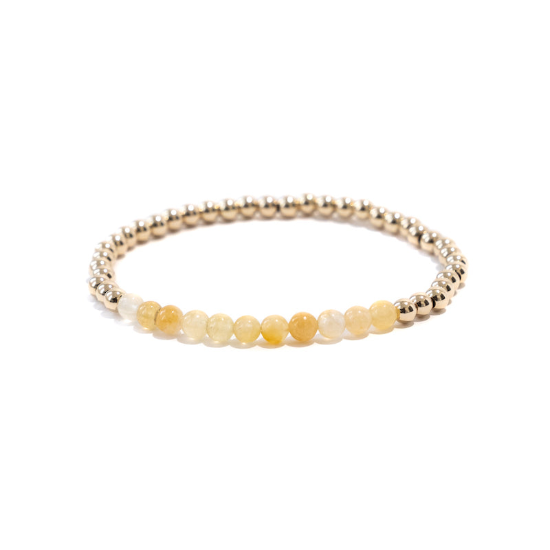 Golden Jade Gold Beaded Gemstone Bracelet