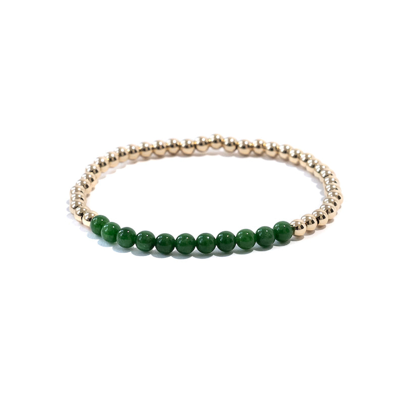 Jade Gold Beaded Gemstone Bracelet