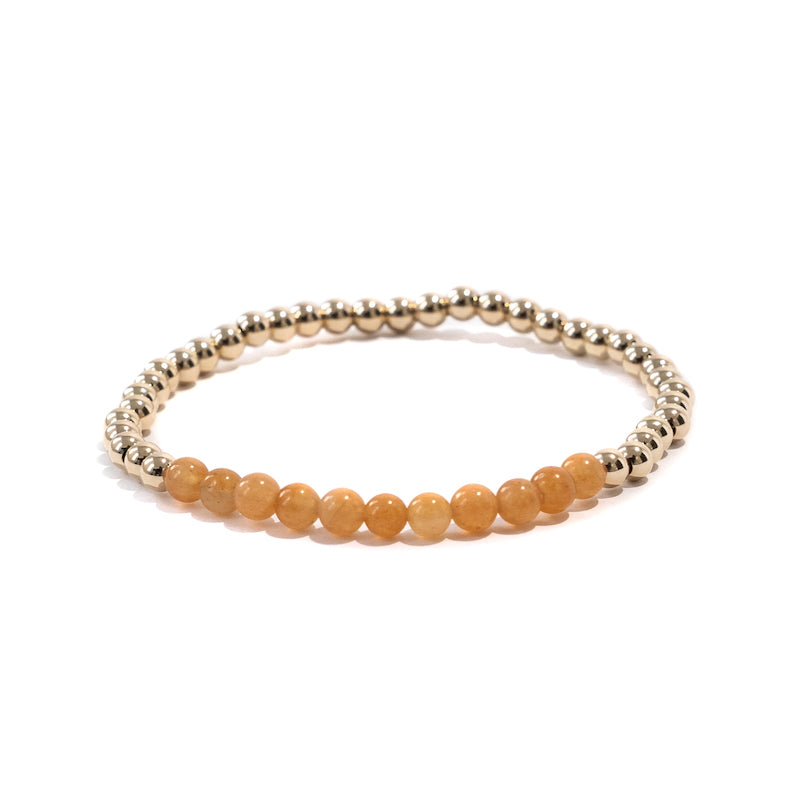 Gold Beaded Gemstone Bracelets - 4 mm