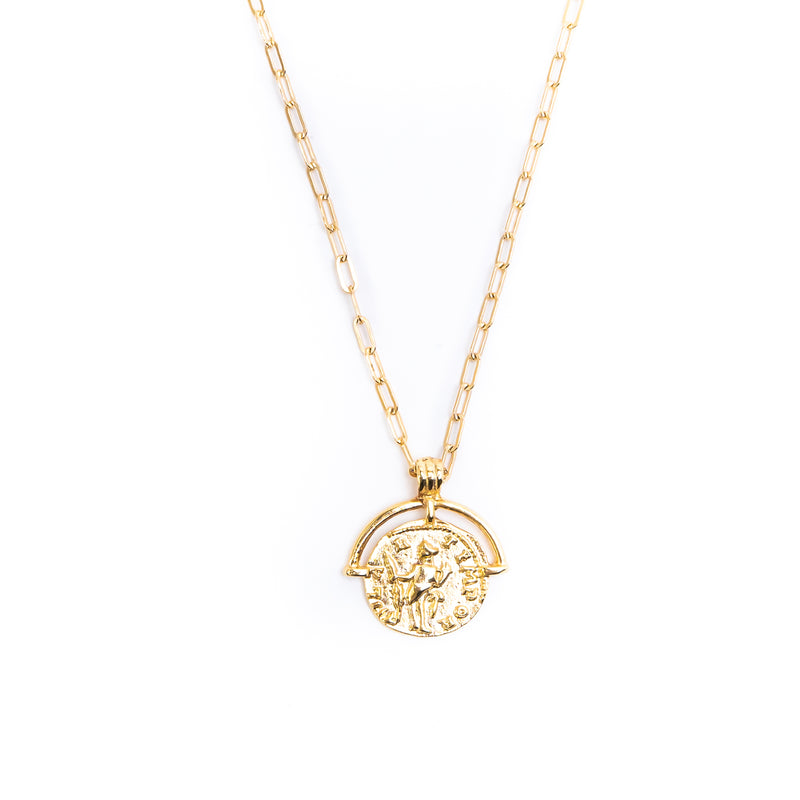 Archer Coin Gold Pendant Necklace