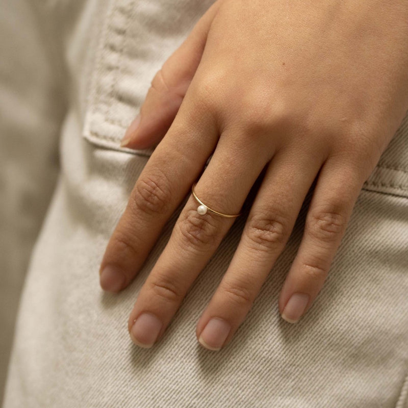 Delicate Pearl Stack Ring
