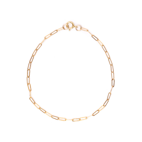 Super Dainty Chain Link Bracelet 5x2mm - 7" - Gold