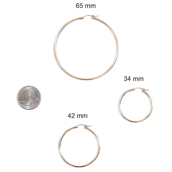 Thin Gold Hoops 34-64mm