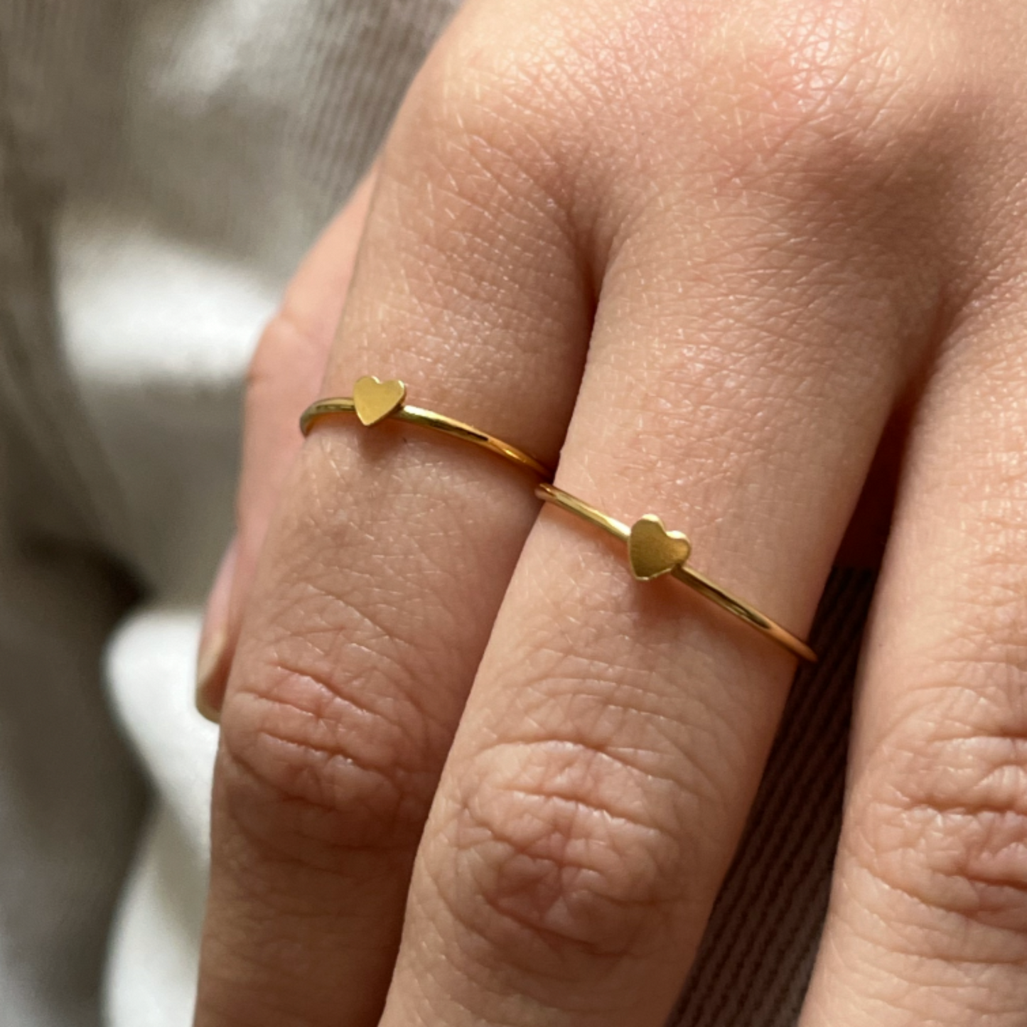 Gold Heart Stack Ring