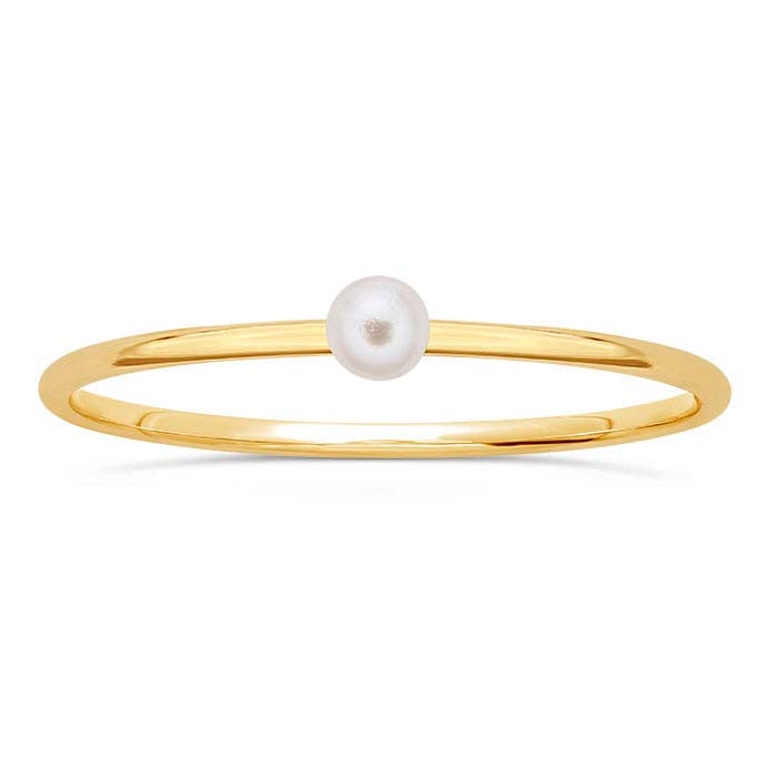Delicate Gold Pearl Stack Ring